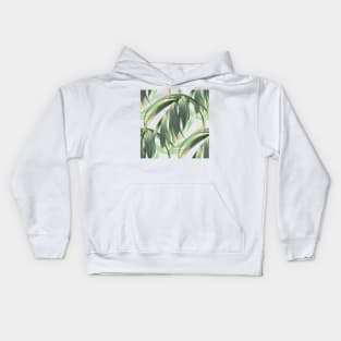 Watercolor Tropical Vintage Greenery Palm Leaves Kids Hoodie